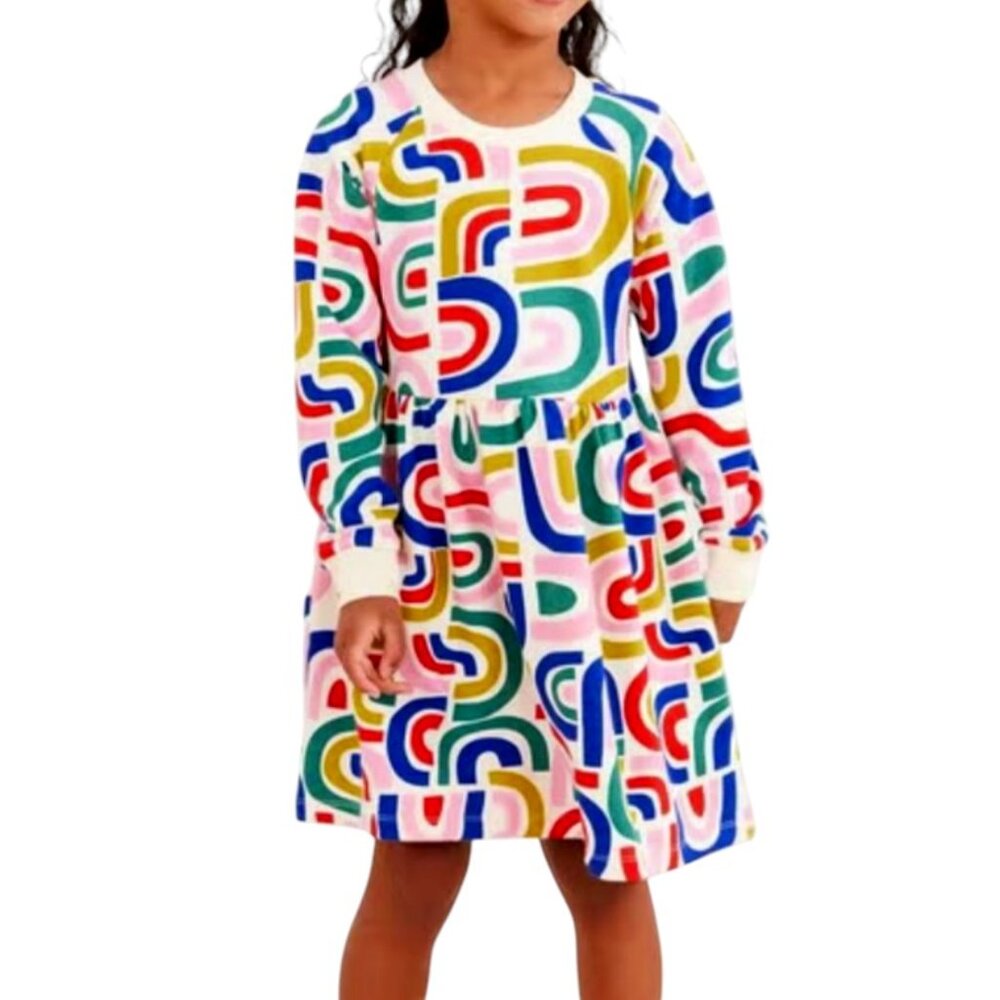 Hanna Andersson French Terry Rainbow Print Dress, 120 (6-7 yrs)